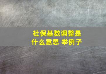 社保基数调整是什么意思 举例子